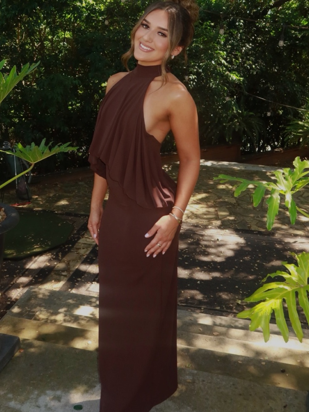 Zara Chocolate Brown Halter Maxi Skirt